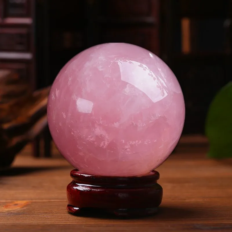 纯天然粉水晶球