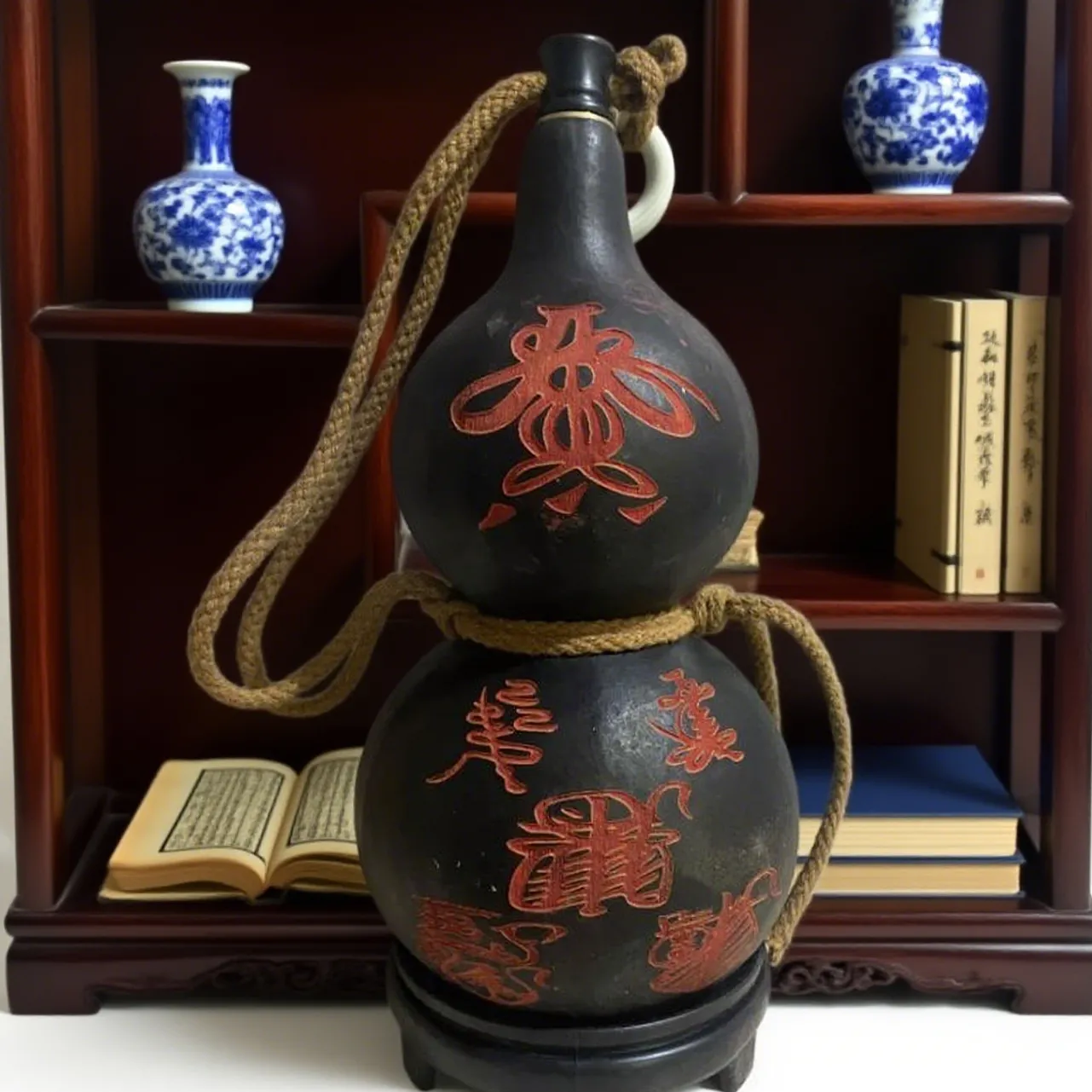 天然葫芦雕刻朱砂五雷紫薇八卦风水玄关居家摆件招财镇宅酒葫芦辟邪
