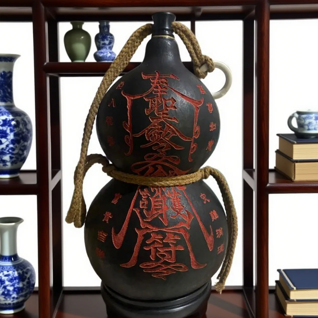 天然葫芦雕刻朱砂五雷紫薇八卦风水玄关居家摆件招财镇宅酒葫芦辟邪